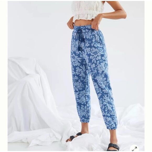 Anthropologie Daily Practice High Rise Cotton Floral Tassel Joggers Small Ad13 - Picture 3 of 5